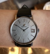 Unikat! Zegarek vintage Enicar stalowy po serwisie