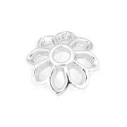 Nakładki na Koraliki, Mosiądz, Silver Color, 7 mm., 10 szt.