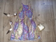 Sukienka cała z kolorowych cekinów, JUMP, rozm.S