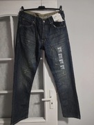Nowe spodnie jeansowe marki Red Herring Navy Destroyed slim