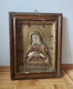 Religijny obraz w ramie – Matka Boska, relief
