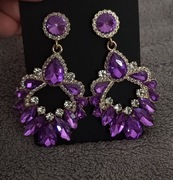 Eleganckie kolczyki wiszące fioletowe dł.ok.7,1cm