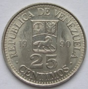 Wenezuela 25 centimos 1990 - Simon Bolivar