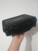 Kufer pudełko walizka etui wytrzymałe tworzywo czarne gąbka zawór powietrza