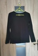 Czarna bluzka basic na długi rękaw rozmiar 38/40