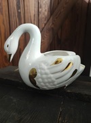 Ceramiczna figurka doniczka łabędz Vintage