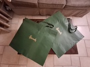 Oryginalna, duża torba papierowa Harrods - 2 szt.