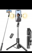 Q02MP Statyw Bluetooth selfie stick LED 114cm + 2 x LAMPA