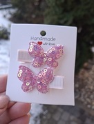 Mini spinki spineczki do włosów handmade 2 szt. motylek