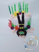 Zestaw figurek z nurkiem ręcznie robione z masy cukrowej Seracino 