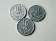 5 # Zestaw 10 gr groszy 1967,1968,1969   od 1 zł