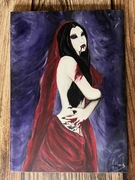 Obraz malowany ręcznie akryl na płótknie Elizabeth Bathory, wampir