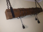 Lampa wisząca, żyrandol, belka drewniana 80cm