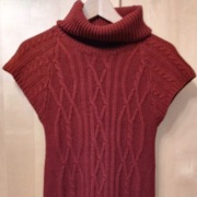 Dzianinowa trapezowa bordowa sukienka Camaieu 36 S