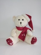 Biały miś w świątecznym ubraniu 