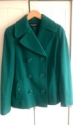 Wełna! taliowana dwurzędowa kurtka płaszcz morska 