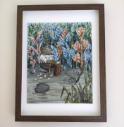 Obraz akrylowy w ramie "Żabol dilujący"