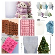 Formy silikonowe zestaw do np. świec, mydeł,ciast,czekoladek itd + Gratisy 