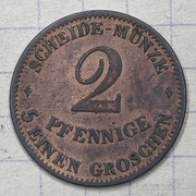 #2946 Niemcy Saksonia-Coburg-Gotha 2 fenigi 1856 piękna 