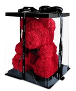 CZERWONY MIŚ Z RÓŻ - Prezent Walentynki Dzień kobiet Wieczna róża Rose Bear