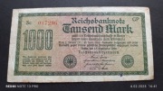 Stary banknot Niemcy 1000 marek 1922 rok 