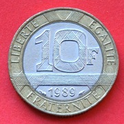 10  Franków  1989 r  -  Francja   Kolumna Lipcowa