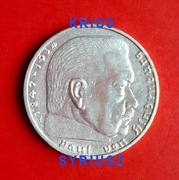 2 Marki Niemcy Hindenburg  1939 - A - Srebro 