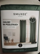 2 zielone zasłony aksamitne welurowe na przelotkach SMUKEE 2 x zasłona