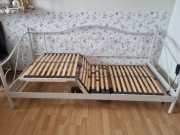 JYSK metalowa rama łóżka ecru, elektrycznie regulowany stelaż 90x200 cm