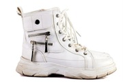 Damskie białe botki zimowe, rozmiar 38 