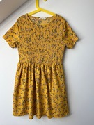ZARA Letnia Sukienka Musztardowa z Krótkim Rękawem (Rozmiar 164) lato 