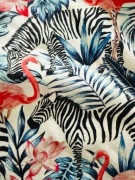 CZAPKA I KOMIN HANDMADE, FLAMINGI, 6-9 LAT OKAZJA