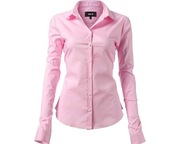 Damska koszula Slim Fit z długim rękawem – różowa, elegancka, 42