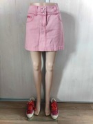 Spódnica dżinsowa różowa mini na lato M/38 bawełna