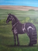 Obraz z koniem fryzyjskim 