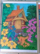 Obrazek pokolorowany kredkami w antyramie flexy