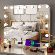 Lustro do makijażu 58x46cm stacja ładowania LED 