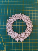 Wianek tekturka kwiatki wiosna kokarda 