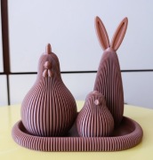 Ozdoby Wielkanocne Zestaw Królik + Kurki na Tacy | Wydruk 3D | Różne Kolory