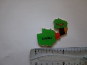 Magnes na lodówkę  - 474g. ZAMBIA Afryka Metalowa mapa