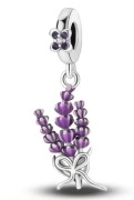 Charm do bransoletki modułowej posrebrzany charmsy lawenda
