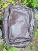 Stara torba duża skórzana zasuwana PRL lata 70te