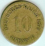 10 PFENNIG 1875 F - ładny stan !!!