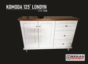 Stylowa Prowansalska Komoda 125 Biała-Blat Dąb Ludwik Producent Mebli BEKAS