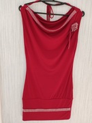 Czerwona sukienka mini dżety roz. S 36