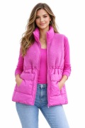 Różowy puchowy bezrękawnik Azar Paris 