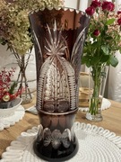 Burgundowy kryształowy wazon, Polska, lata 60