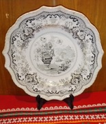 Antyk bardzo stary angielski talerz firma Tonquin wzór Royal Cottage.    88