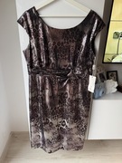 Nowa błyszcząca sukienka wzór panterka - POZA rozmiar 44