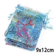 1x Worek Organza na prezent Worki Prezent Walentynki 9/12cm Pająk Niebieski